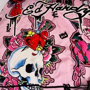 Ed Hardy Pink Graphic Scarf